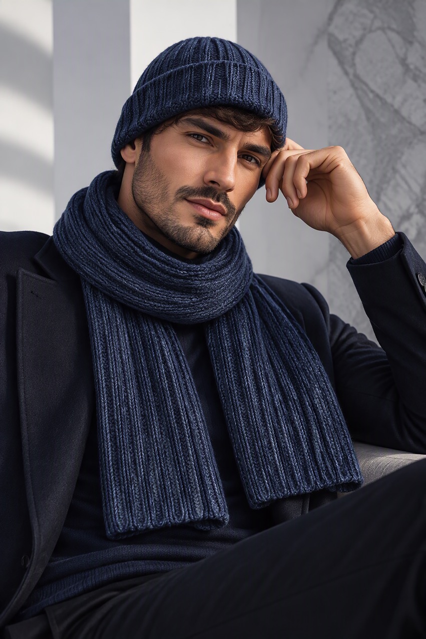 Set Cappello Sciarpa Uomo